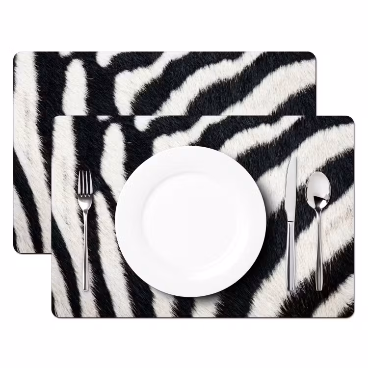 Tovaglietta – 6 pezzi - Zebra - Cappotto - Classico - Nero - Bianco — 2