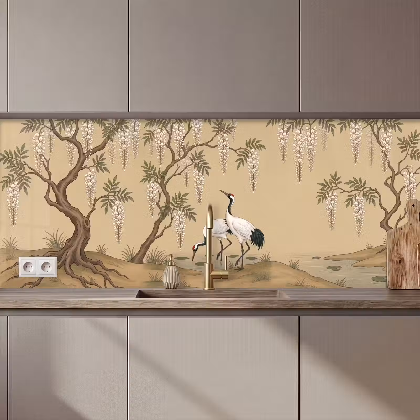 Schienale cucina - Gru - Acqua - Beige — 1