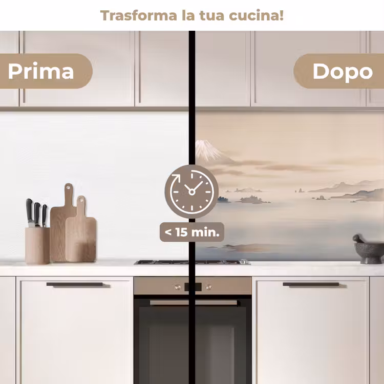 Schienale cucina - Giapponese - Paesaggio - Beige — 3