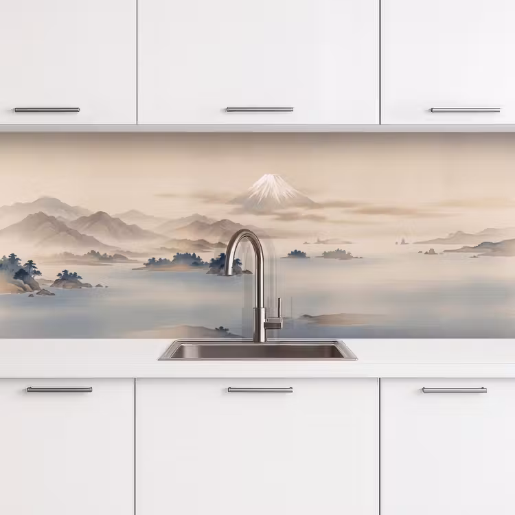 Schienale cucina - Giapponese - Paesaggio - Beige — 4