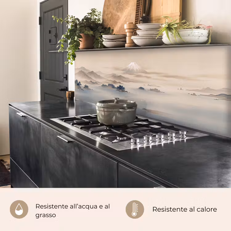 Schienale cucina - Giapponese - Paesaggio - Beige — 5