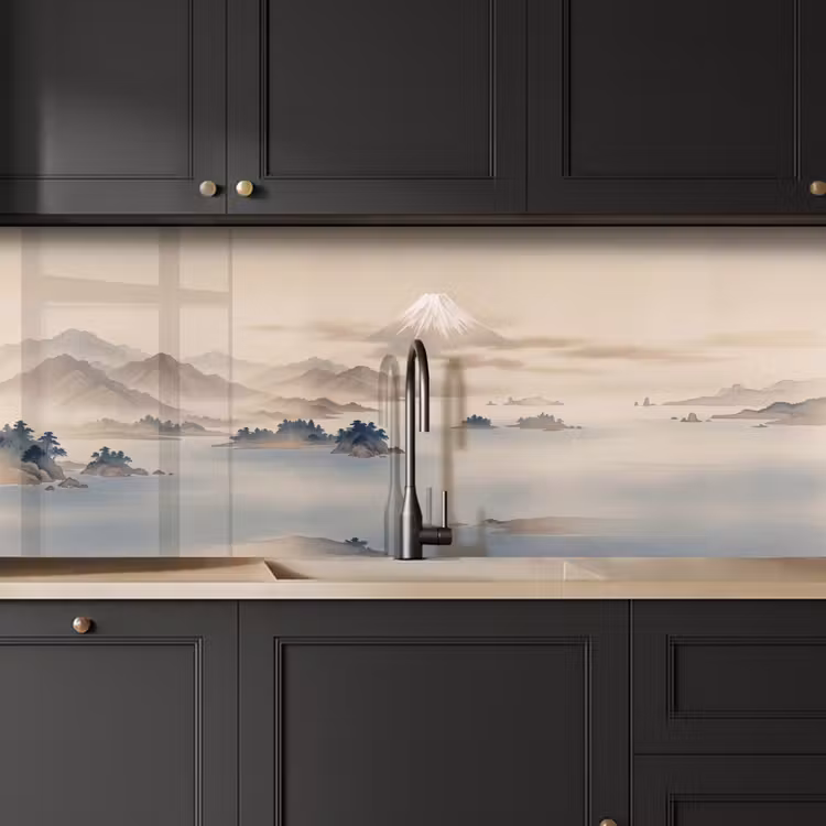 Schienale cucina - Giapponese - Paesaggio - Beige — 6
