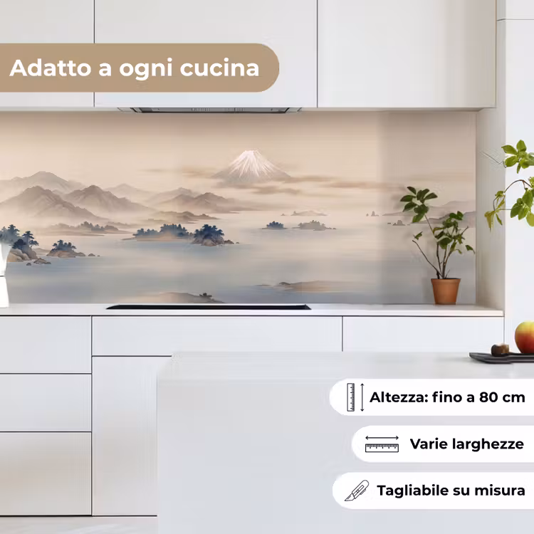 Schienale cucina - Giapponese - Paesaggio - Beige — 7