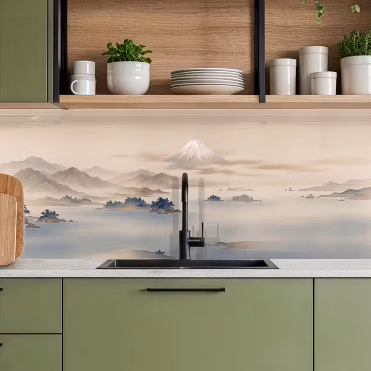 Schienale cucina - Giapponese - Paesaggio - Beige — 8