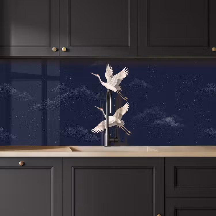 Schienale cucina - Gru - Cielo notturno - Blu — 6