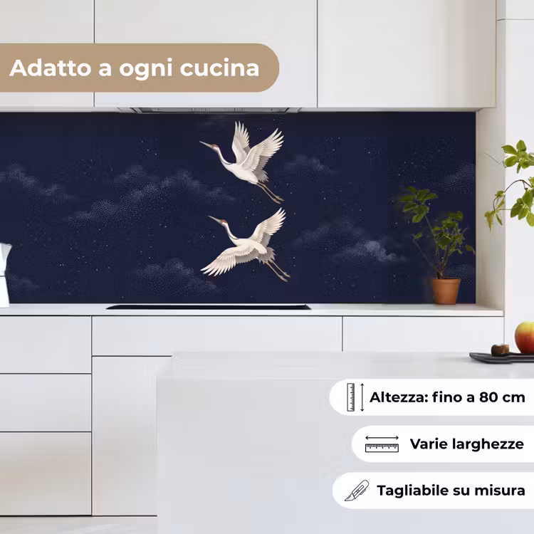 Schienale cucina - Gru - Cielo notturno - Blu — 7