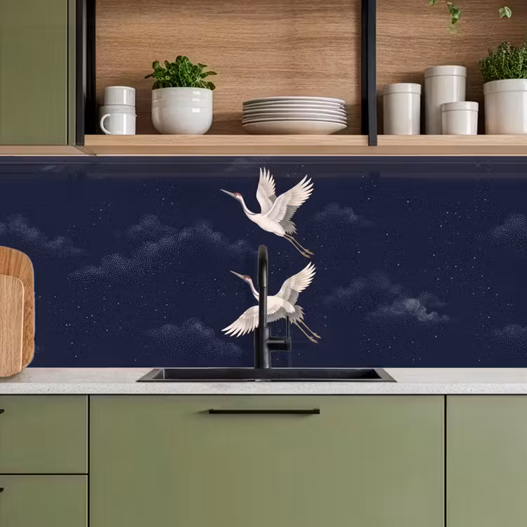 Schienale cucina - Gru - Cielo notturno - Blu — 8
