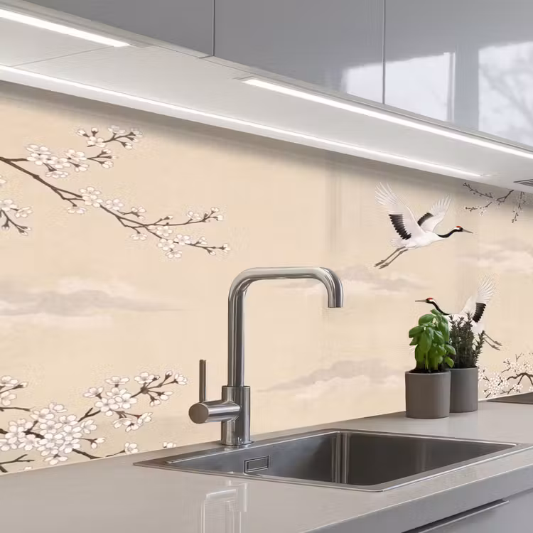 Schienale cucina - Gru - Fiore - Beige — 2