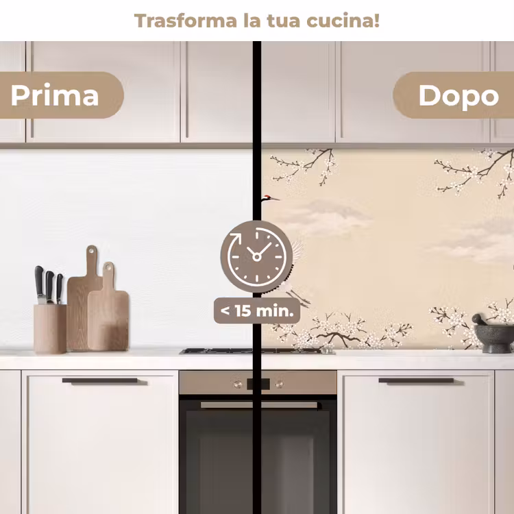 Schienale cucina - Gru - Fiore - Beige — 3