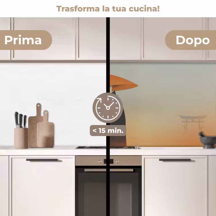 Schienale cucina - Minimalista - Silhouette - Arancione — 3