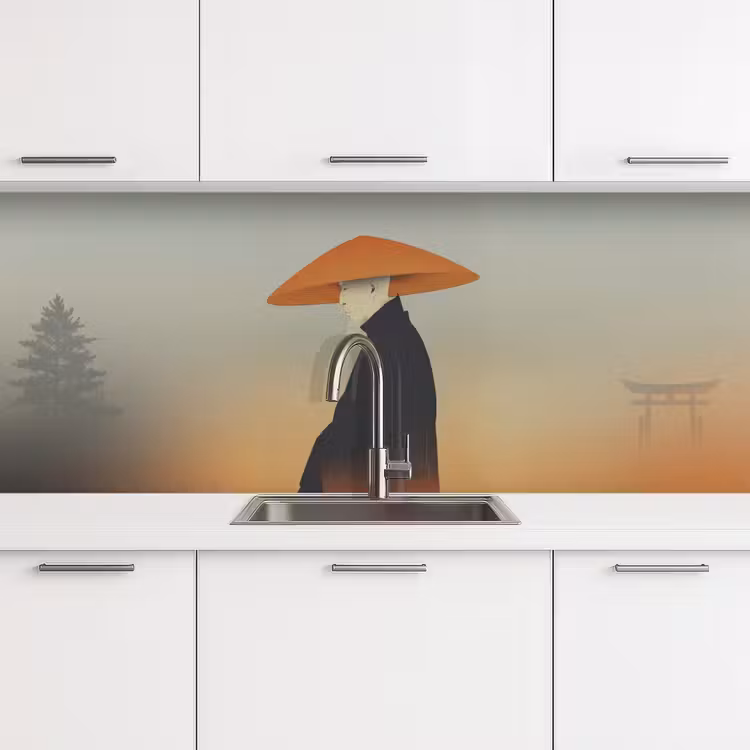 Schienale cucina - Minimalista - Silhouette - Arancione — 4