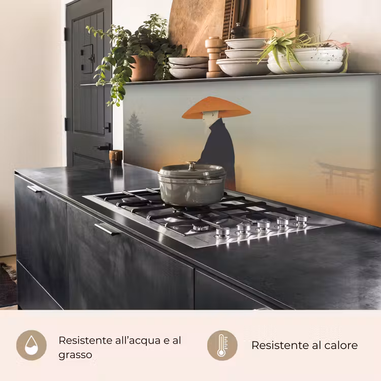 Schienale cucina - Minimalista - Silhouette - Arancione — 5
