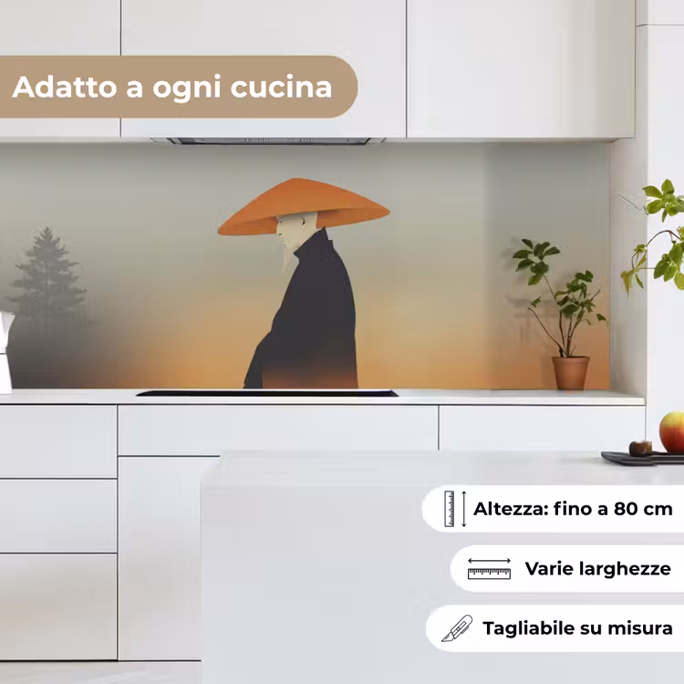Schienale cucina - Minimalista - Silhouette - Arancione — 7