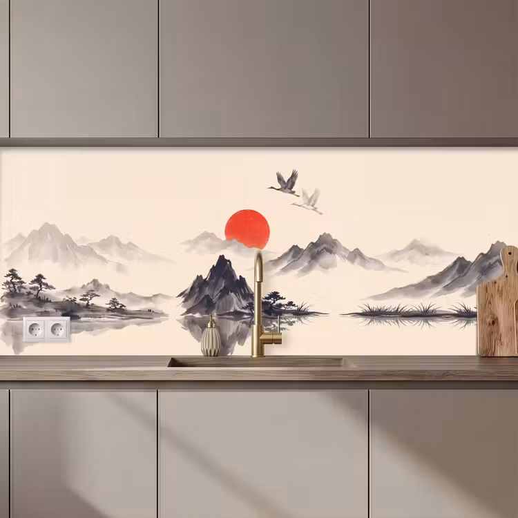 Schienale cucina - Orientale - Gru - Paesaggio — 1