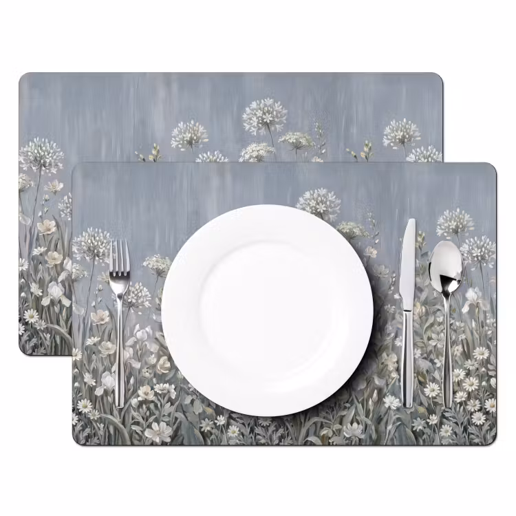 Tovaglietta – 6 pezzi - Fiori - Botanico - Blu — 2