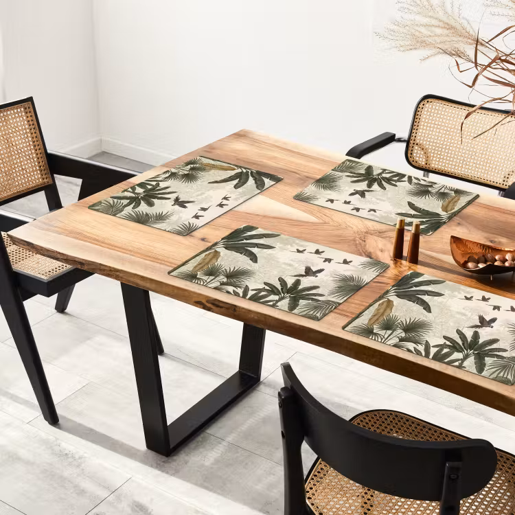 Tovaglietta – 6 pezzi - Pappagalli - Giungla - Tropicale - Verde — 4
