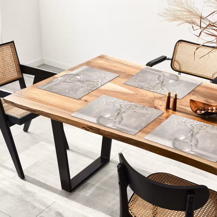 Tovaglietta – 6 pezzi - Plasterwort - Vaso - Bianco — 4