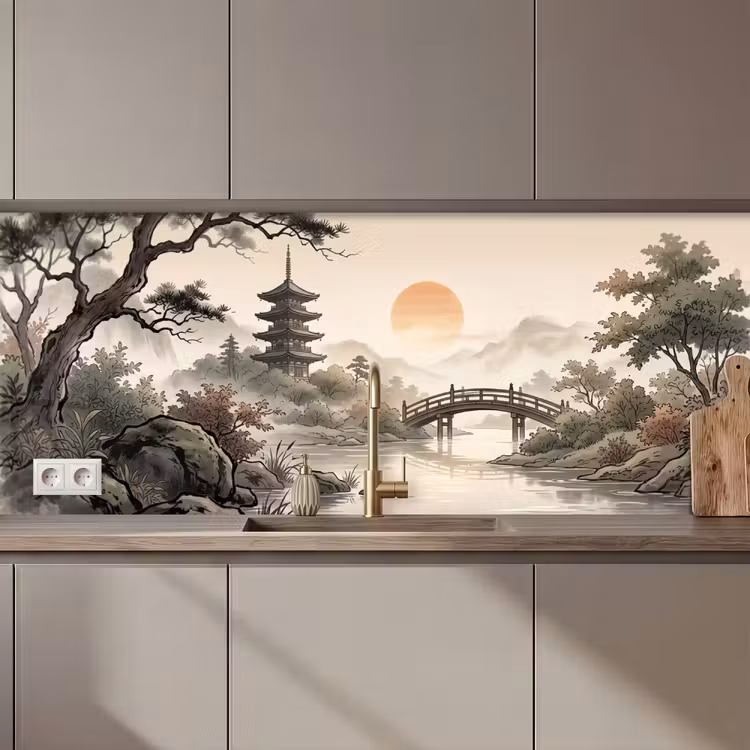 Schienale cucina - Asia - Paesaggio - Colorato — 1