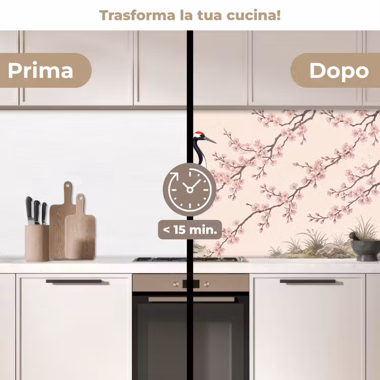 Schienale cucina - Asiatico - Gru - Beige — 3