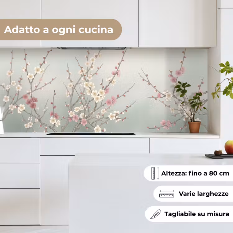 Schienale cucina - Ciliegia - Fiore - Verde — 7