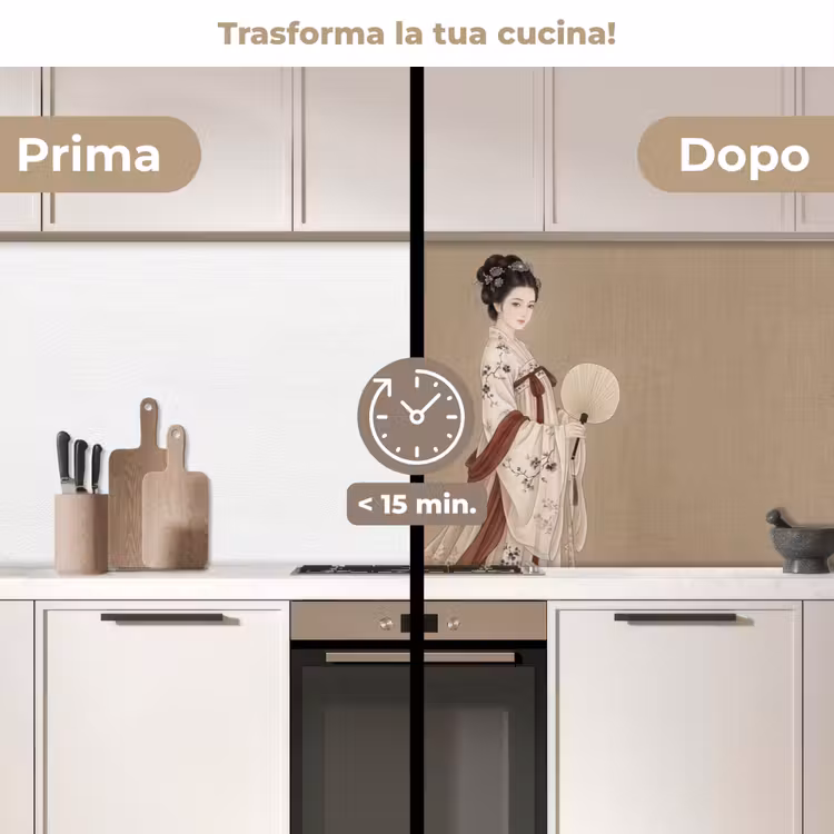 Schienale cucina - Donna - Asia - Arte - Beige — 3