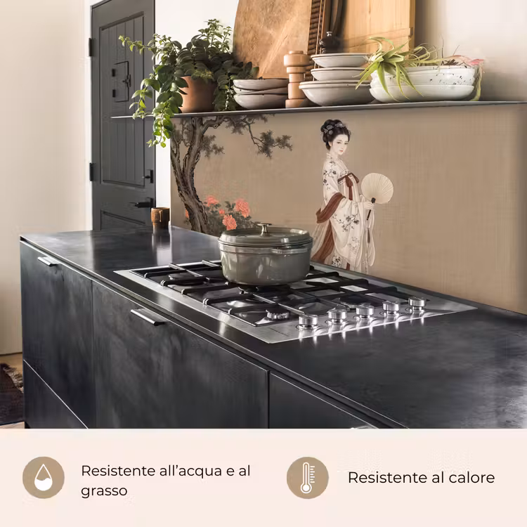 Schienale cucina - Donna - Asia - Arte - Beige — 5