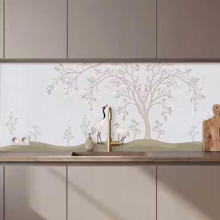 Schienale cucina - Minimalista - Gru - Blu — 1