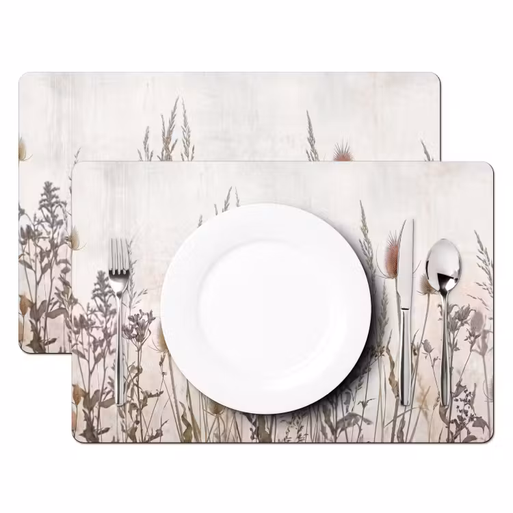Tovaglietta – 6 pezzi - Fiori di campo - Design - Seppia — 2