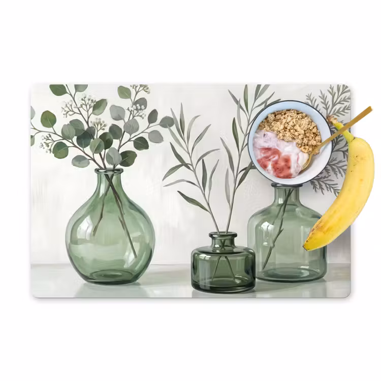 Tovaglietta – 6 pezzi - Vasi - Foglie - Verde — 1