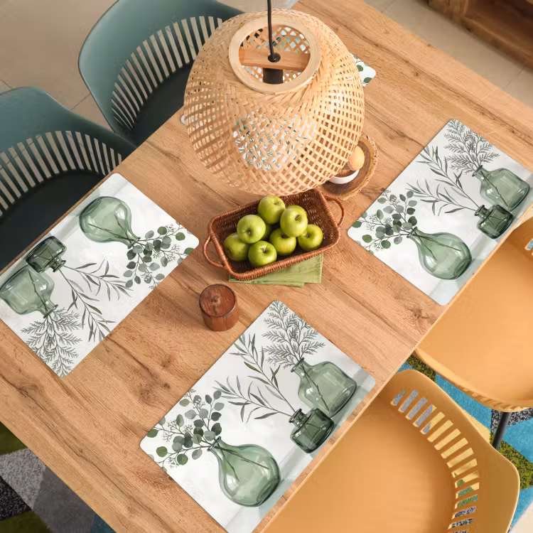 Tovaglietta – 6 pezzi - Vasi - Foglie - Verde — 3