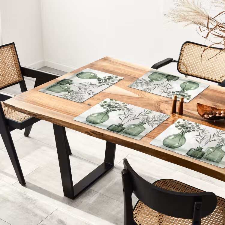 Tovaglietta – 6 pezzi - Vasi - Foglie - Verde — 4