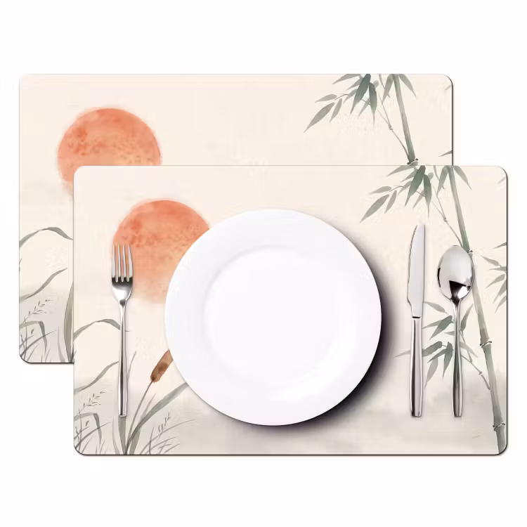 Tovaglietta – 6 pezzi - Minimalista - Bambù - Verde — 2