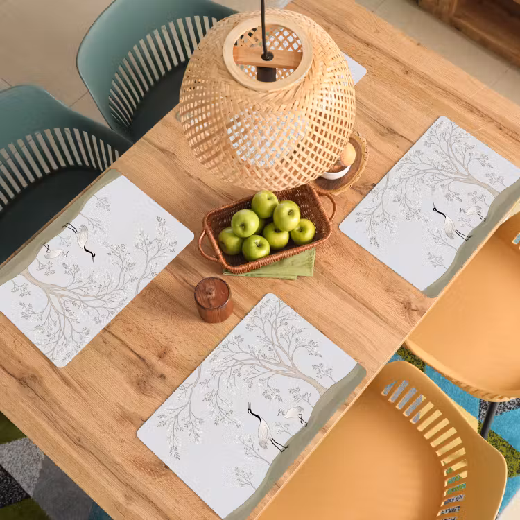 Tovaglietta – 6 pezzi - Minimalista - Gru - Blu — 3