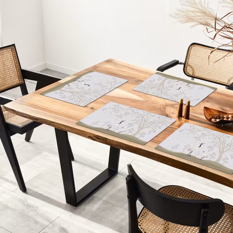 Tovaglietta – 6 pezzi - Minimalista - Gru - Blu — 4