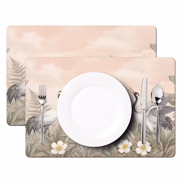 Tovaglietta – 6 pezzi - Gru - Natura - Rosa — 2