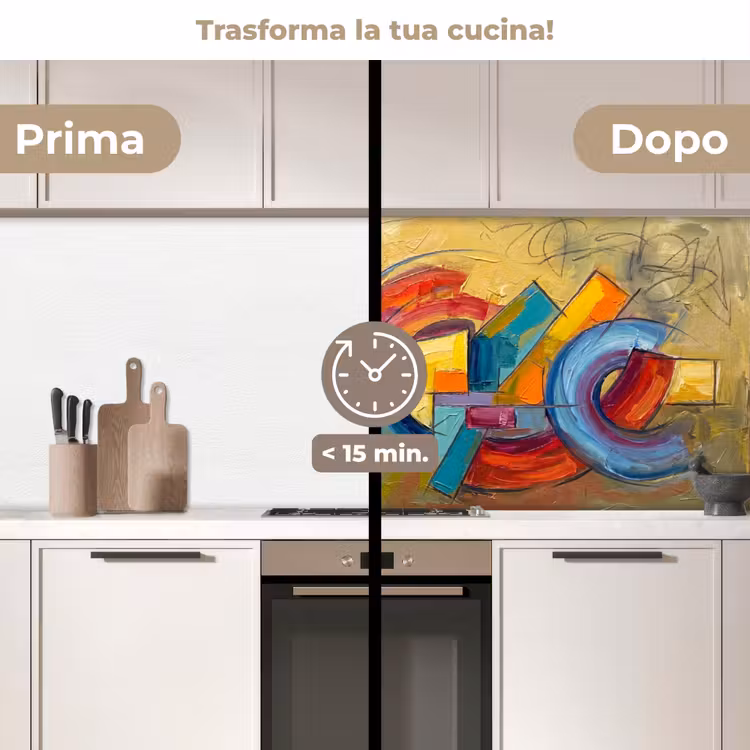 Schienale cucina - Astratto - Cerchi - Pittura - Colorato - Dinamico — 3