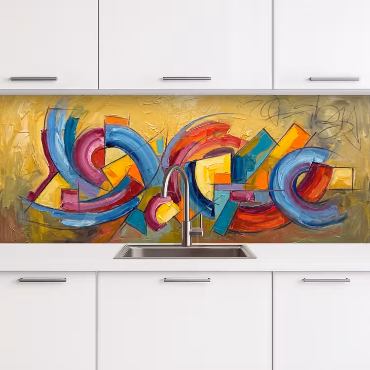 Schienale cucina - Astratto - Cerchi - Pittura - Colorato - Dinamico — 4