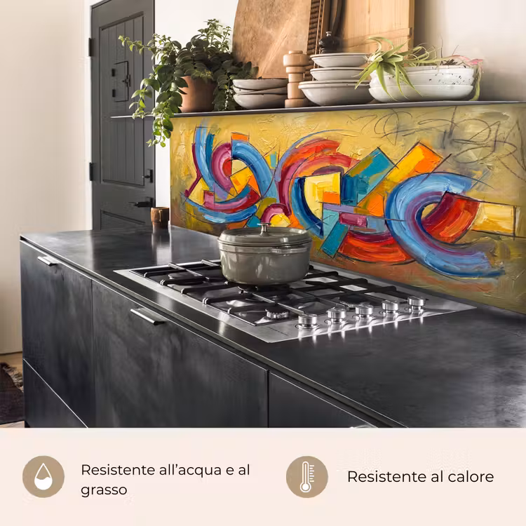 Schienale cucina - Astratto - Cerchi - Pittura - Colorato - Dinamico — 5