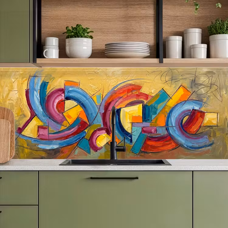 Schienale cucina - Astratto - Cerchi - Pittura - Colorato - Dinamico — 8