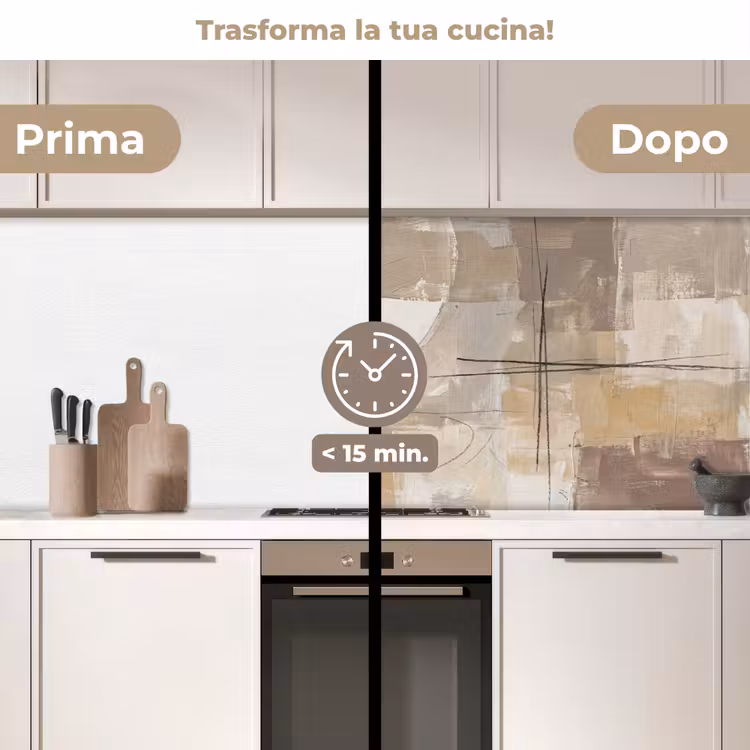 Schienale cucina - Astratto - Cerchio - Moderno - Beige - Nero - Minimalista — 3