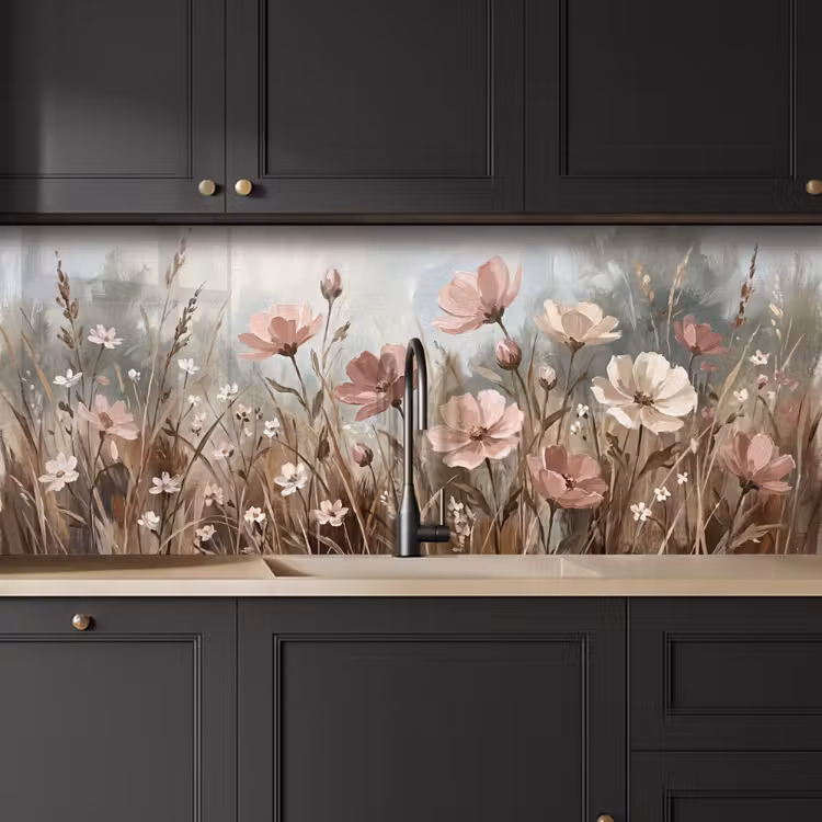 Schienale cucina - Fiori - Botanica - Pittura - Pastello - Rustico — 6