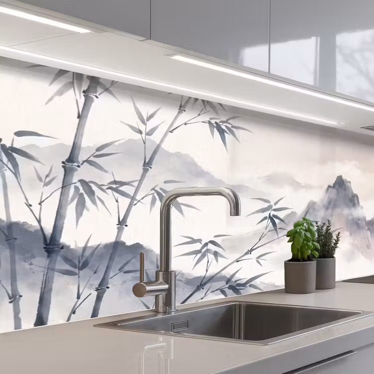 Schienale cucina - Bambù - Asia - Grigio — 2