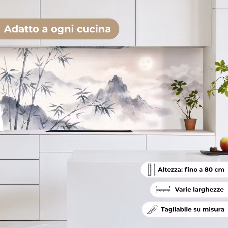 Schienale cucina - Bambù - Asia - Grigio — 7