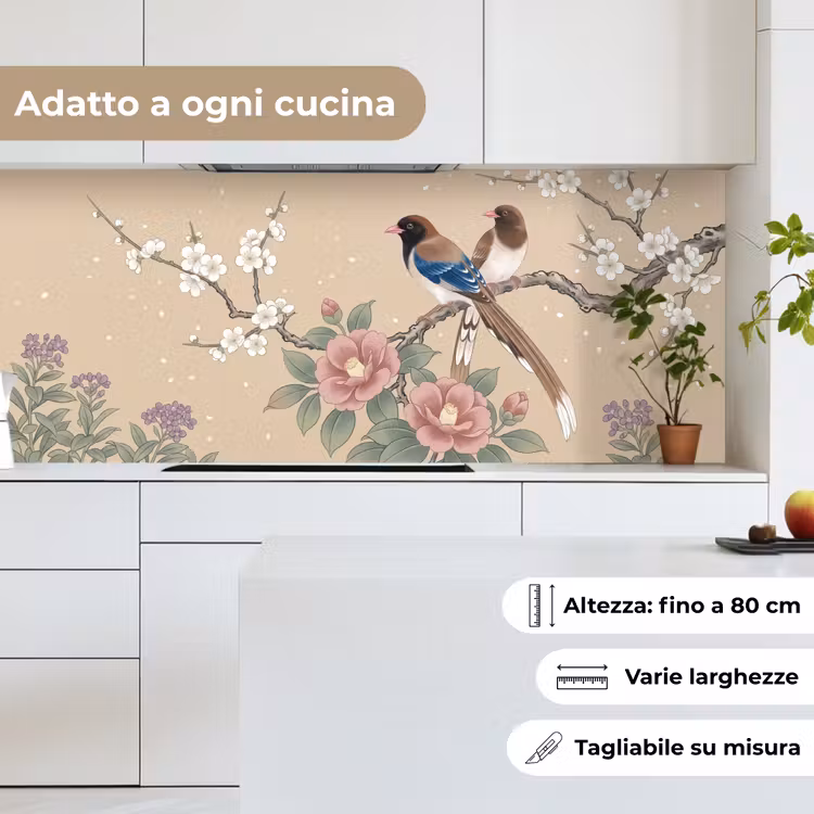Schienale cucina - Fiori - Uccelli - Fiori — 7