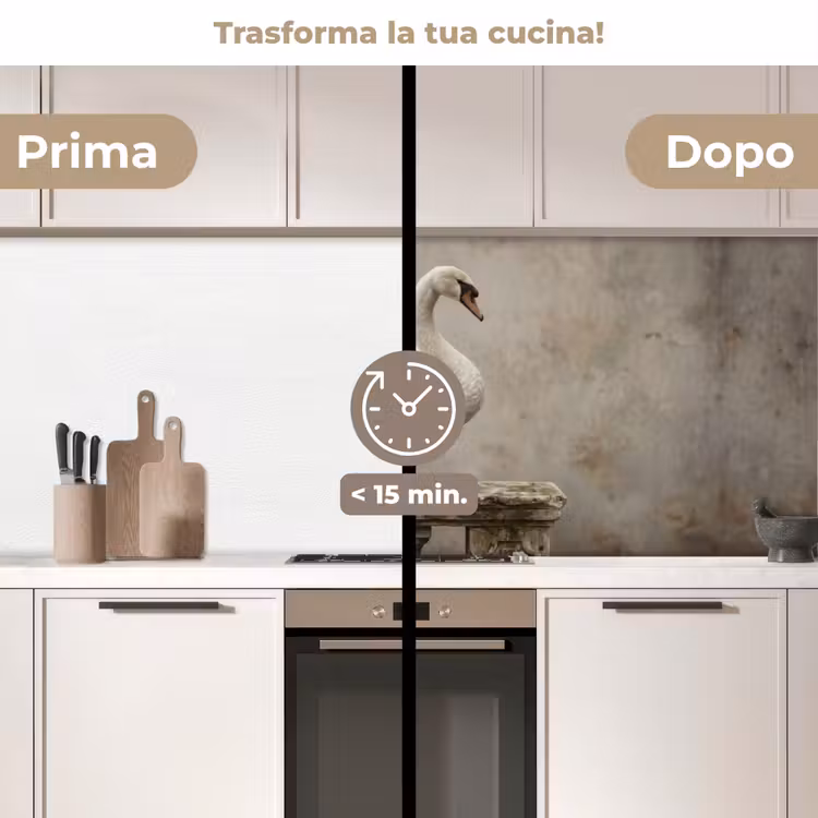 Schienale cucina - Cigno - Elegante - Animali - Bianco — 3