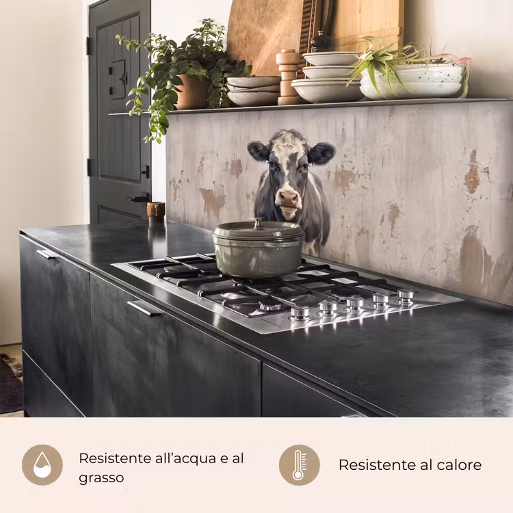 Schienale cucina - Mucca - Ritratto - Animali - Moderno — 5