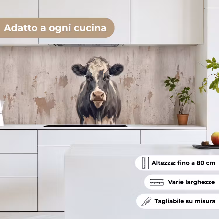 Schienale cucina - Mucca - Ritratto - Animali - Moderno — 7