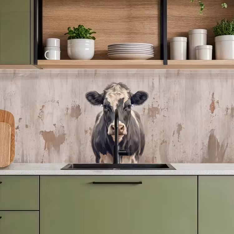 Schienale cucina - Mucca - Ritratto - Animali - Moderno — 8