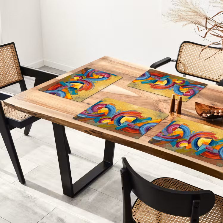 Tovaglietta – 6 pezzi - Astratto - Cerchi - Pittura - Colorato - Dinamico — 4