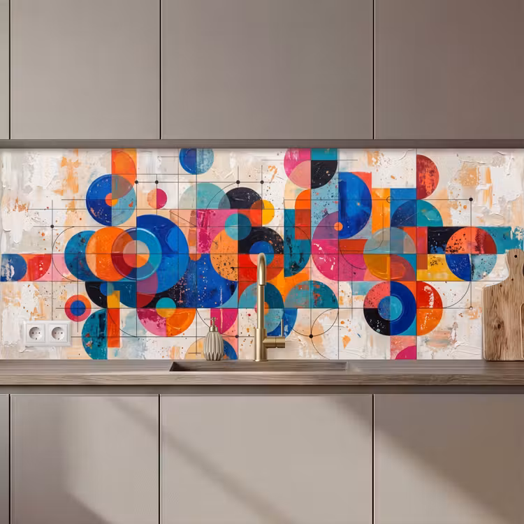 Schienale cucina - Arte - Geometrico - Astratto - Colorato — 1